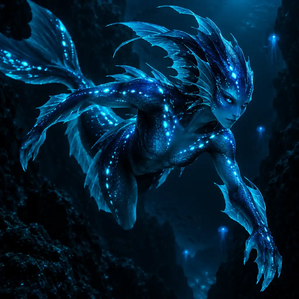 Aquarion, víz elemű legendás mutáns kék pikkelyekkel és uszonyszerű függelékekkel